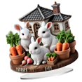 thumbnail image 3 of Huevos de Pascua Decoración de conejo Adorno de conejito Placa de escritorio acrílica decorativa 2D para Estilo C, 3 of 9