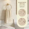 thumbnail image 2 of Unique Bargains Floral Embroidered Soft Hand Towel Set Light Brown 2pk, 2 of 8