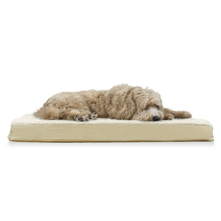UPC: 0815181022624 | FurHaven Pet Products Ultra Plush Deluxe Cooling Gel Memory Foam Pet Bed for Dogs & Cats – Cream  Large