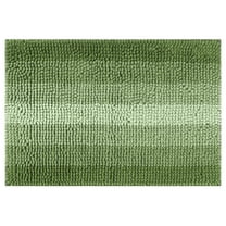 REGALWOVEN Contrasting Color Striped Bathroom Rugs, Non-Slip Plush Shaggy Bath Carpet, Bath Mats for Bathroom Floor, Tub and Shower Green 20" x 32"