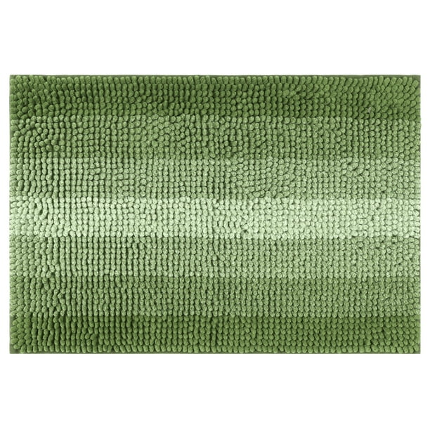 REGALWOVEN Alfombrillas de baño de colores contrastantes, alfombra de baño de felpa antideslizante, tapetes para el suelo del baño, bañera y ducha verde 20" x 32"