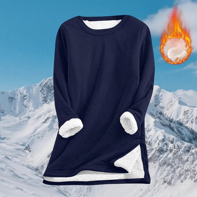 Njdvhb Manteau d'Hiver à Manches Longues à Capuche Décontracté pour Femmes, Chandail-Over Chaud à Manches Longues Col Rond Fendu sur le Côté