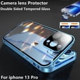 thumbnail image 2 of Case for iPhone14 13 12 11 Pro Max Plus Shockproof Full Lens Protection Double Sided Buckle Magnetic Clear Lens Metal Cover,Silver,for iPhone 13 ProMax, 2 of 6