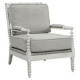 thumbnail image 1 of ACME Chaise d'Appoint en Tissu de Lin Gris et Chêne Clair, 1 of 6