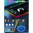 thumbnail image 4 of Miroddi Wireless Charging Mouse Pad, Waterproof Gaming Mousepad with 15W Fast Charging, Large Gaming Mousepad, Computer Keyboard Mat for Home, Office, 4 of 7