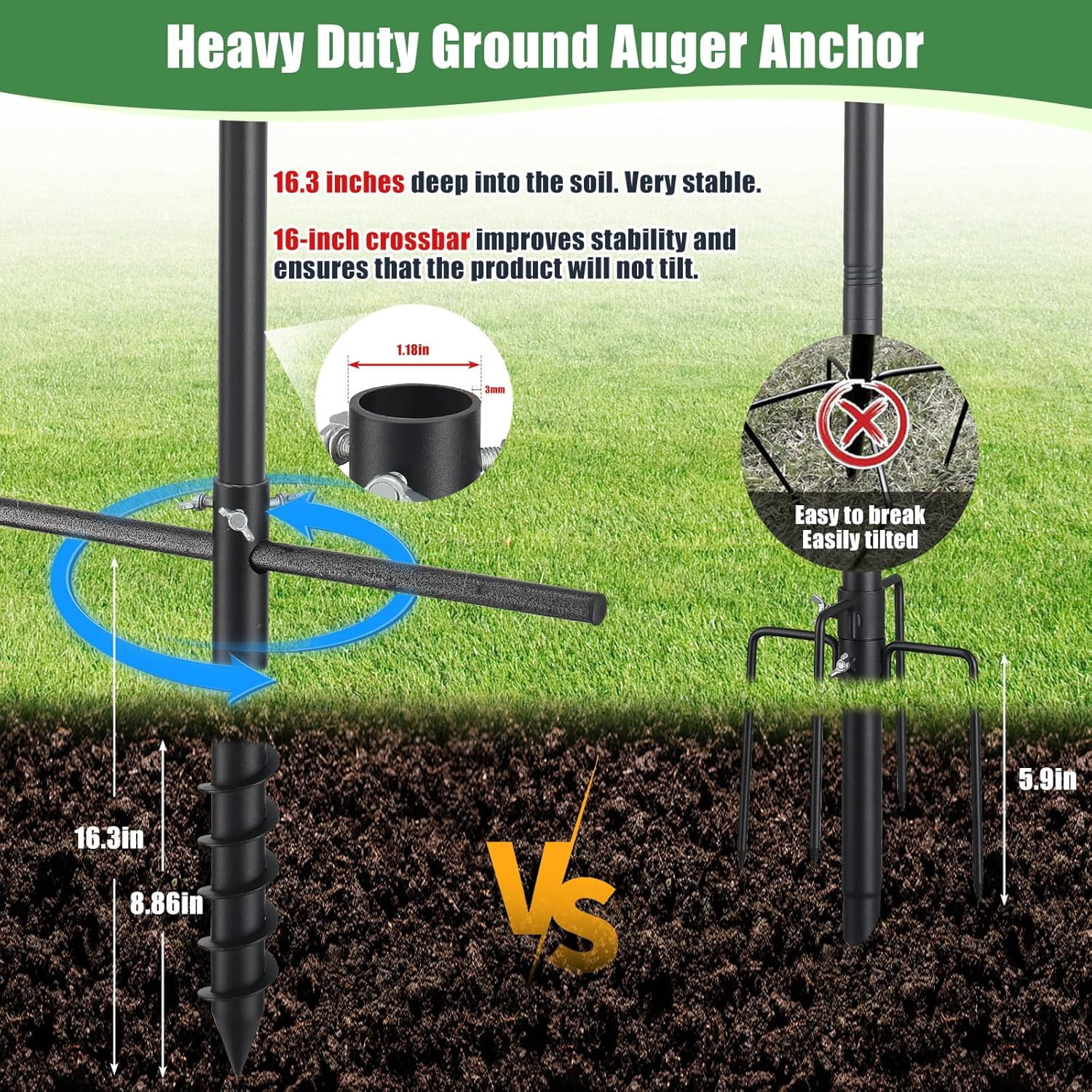 AEASKIEY Bird Feeder Pole, 60" Adjustable Heavy Duty Bird House Pole for Outdoor, Bluebird House, Weather Station.