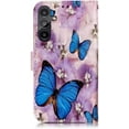 thumbnail image 6 of for Galaxy A15 5G Phone Case Wallet,Floral Pattern Cute for Samsung Galaxy A15 5G Case Women Girl [Wrist Strap][Card Cash Slots][Kickstand] PU Leather Flip Cases Cover (Butterfly/Purple), 6 of 14