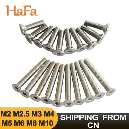 

5-50PCS Hex Hexagon Socket Flat Head Screw 304 Stainless Steel DIN7991 Countersunk Allen Screw Bolt M2 M2.5 M3 M4 M5 M6 M8 M10