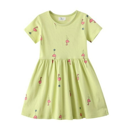 

Girls Standing Flamingo Print Sun Dress Q554 Size 2T-7
