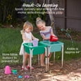 thumbnail image 3 of ECR4Kids 2-Station Sand and Water Adjustable Height Table, Sensory Bins, Seafoam/Emerald, 3 of 9