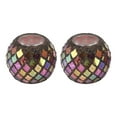 thumbnail image 4 of Glass Candle HolderTea Color Mosaic Glass Mosaic Glass Tea Light Holder Scented Glass Tea Light Stand Built for the Future, 4 of 5