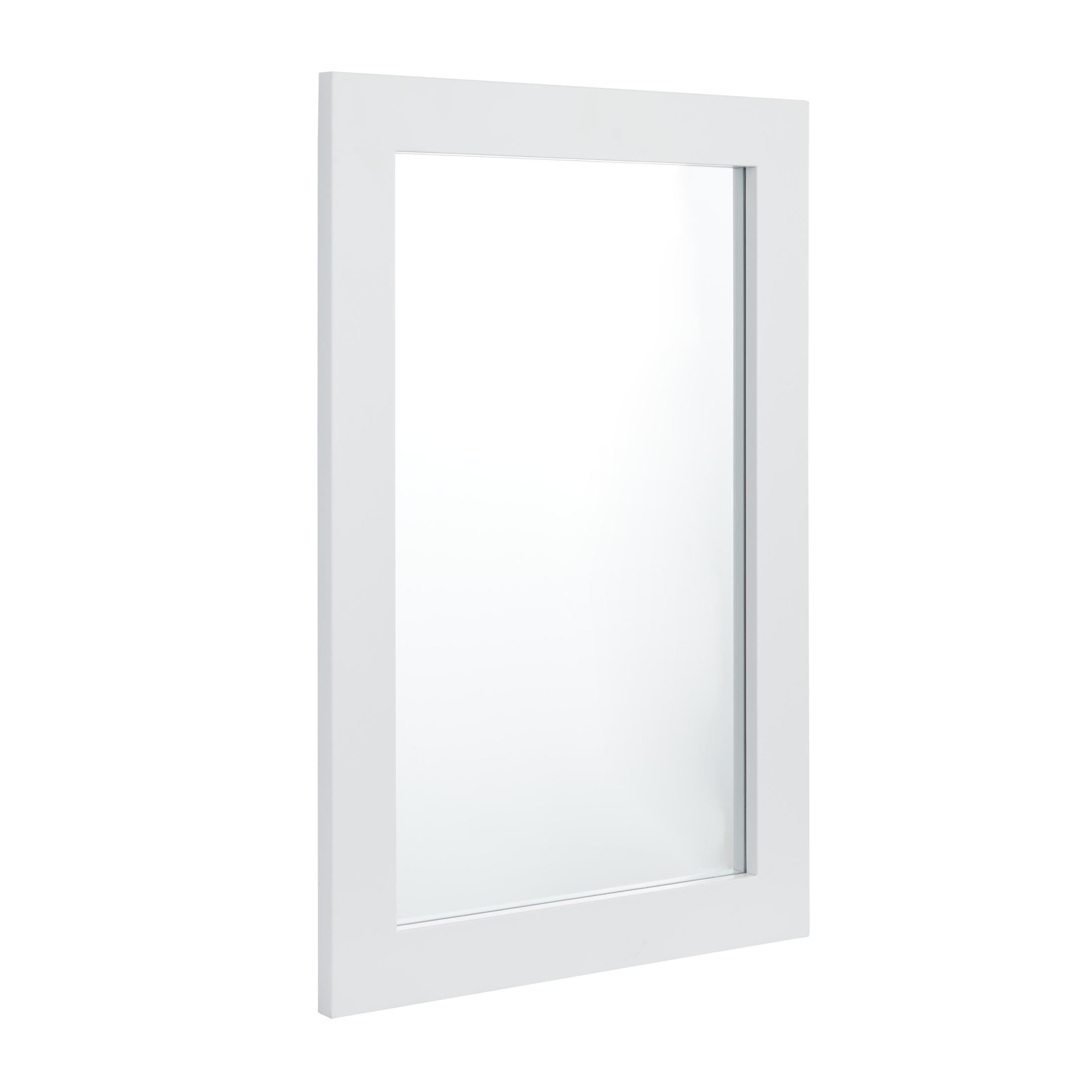 DecMode 24" x 36" White Rectangular Wall Mirror