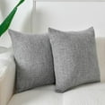 thumbnail image 2 of DWCN Linen Suqare Decorative Throw Pillow Covers for Home Sofa Decoration, 20 x 20 Inches, Grey, 2 Pack, 2 of 6