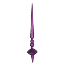 Vickerman 18" Lilac Glitter Cupola Finial. This long finial ornament adds depth and texture to any holiday decorating project. Made with shatterproof plastic.