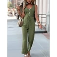 thumbnail image 4 of Womens Jumpsuits Dressy Summer Sleeveless U-Neck Casual Wide Leg Long Pants Rompers 2025 Green S, 4 of 9