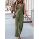 thumbnail image 4 of Elegantes de Verano para Mujer, Sin Mangas, con Cuello en U, Informales, de Pierna y Pantalones Largos 2025, Verde , Talla L, 4 of 9