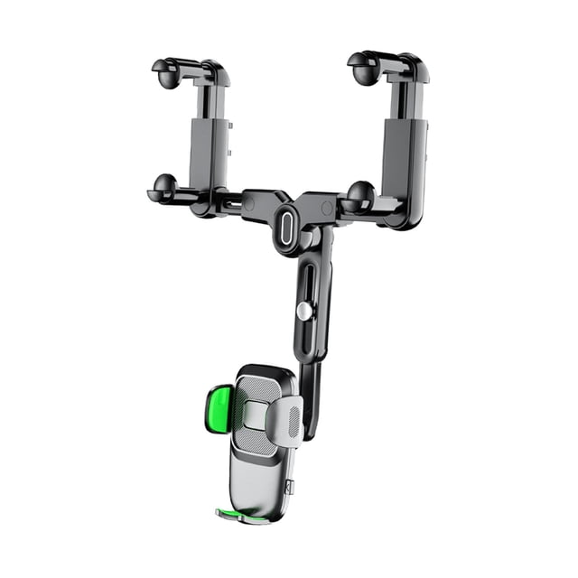 Soporte para teléfono con espejo retrovisor para coche, soporte giratorio para teléfono de 360 degree, navegación, montaje Universal retráctil para camión, verde
