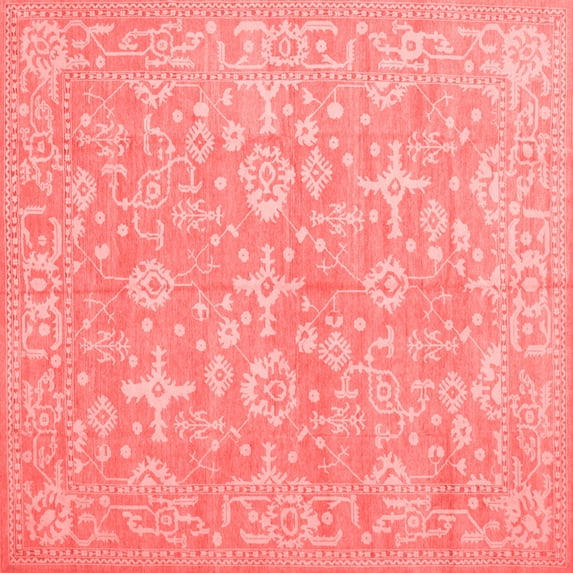 Ahgly Company Indoor Square Oriental Red Traditional Area Rugs, 3' Square