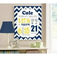 thumbnail image 3 of Personalized Canvas Birth Announcement Nursery Decor Gift, Footprint Design, Custom Name, Date, Weight & Length, Unique Boys & Girls Baby Shower Wall Art Presents, Color Navy, Size - 10X12, 3 of 5
