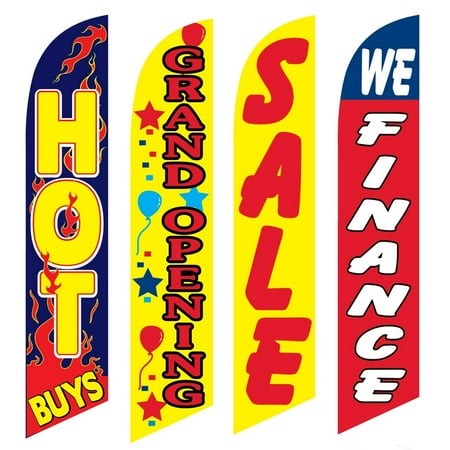4 Advertising Swooper Flags Hot Buys Grand Opening Sale We Finance Swoper