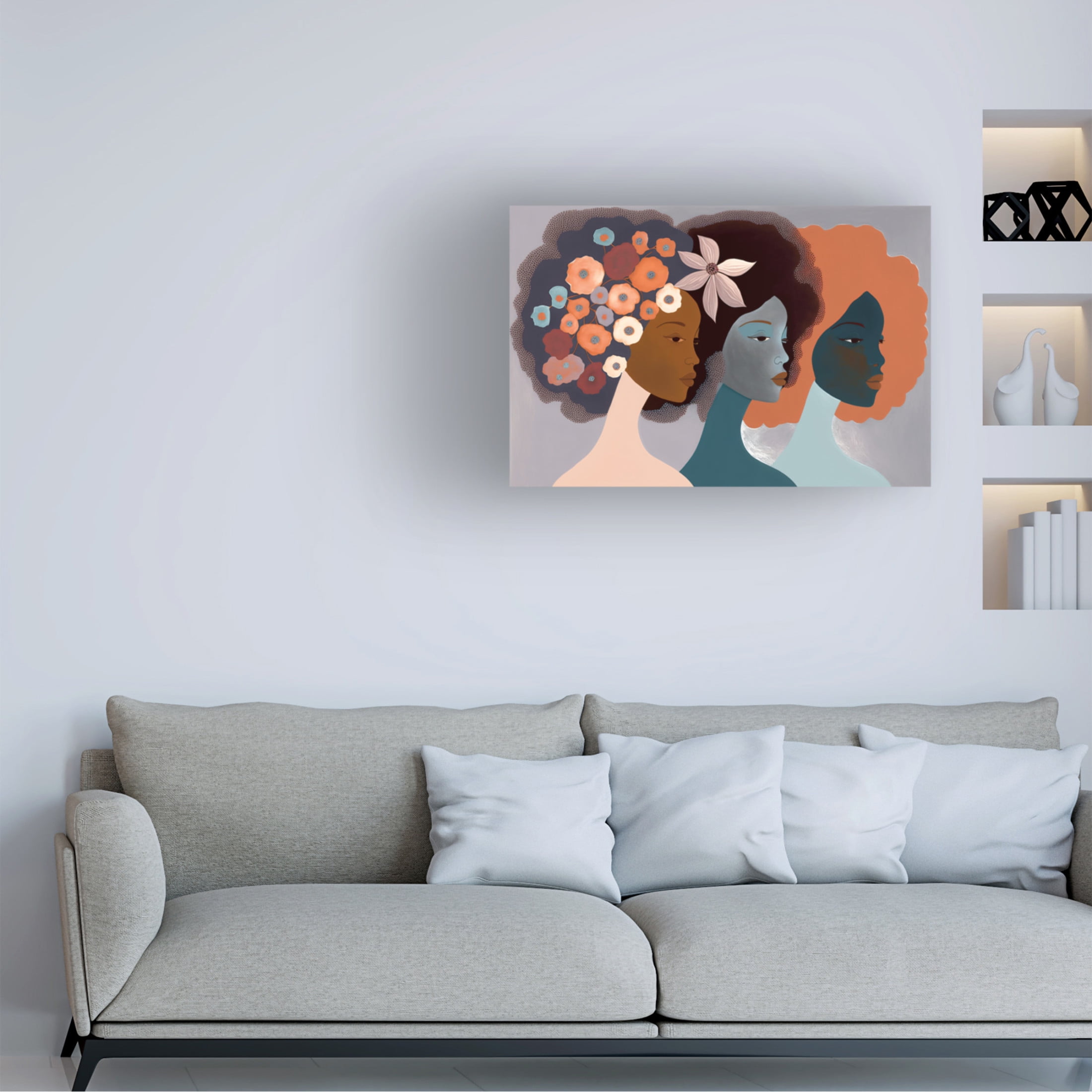 Canvas Wall Art - Ray Heere 'Mid Century Diversity Portraits 2' Wall Art for Living Room, Bedroom, or Office Décor by Trademark Fine Art - 32 x 22 Inches