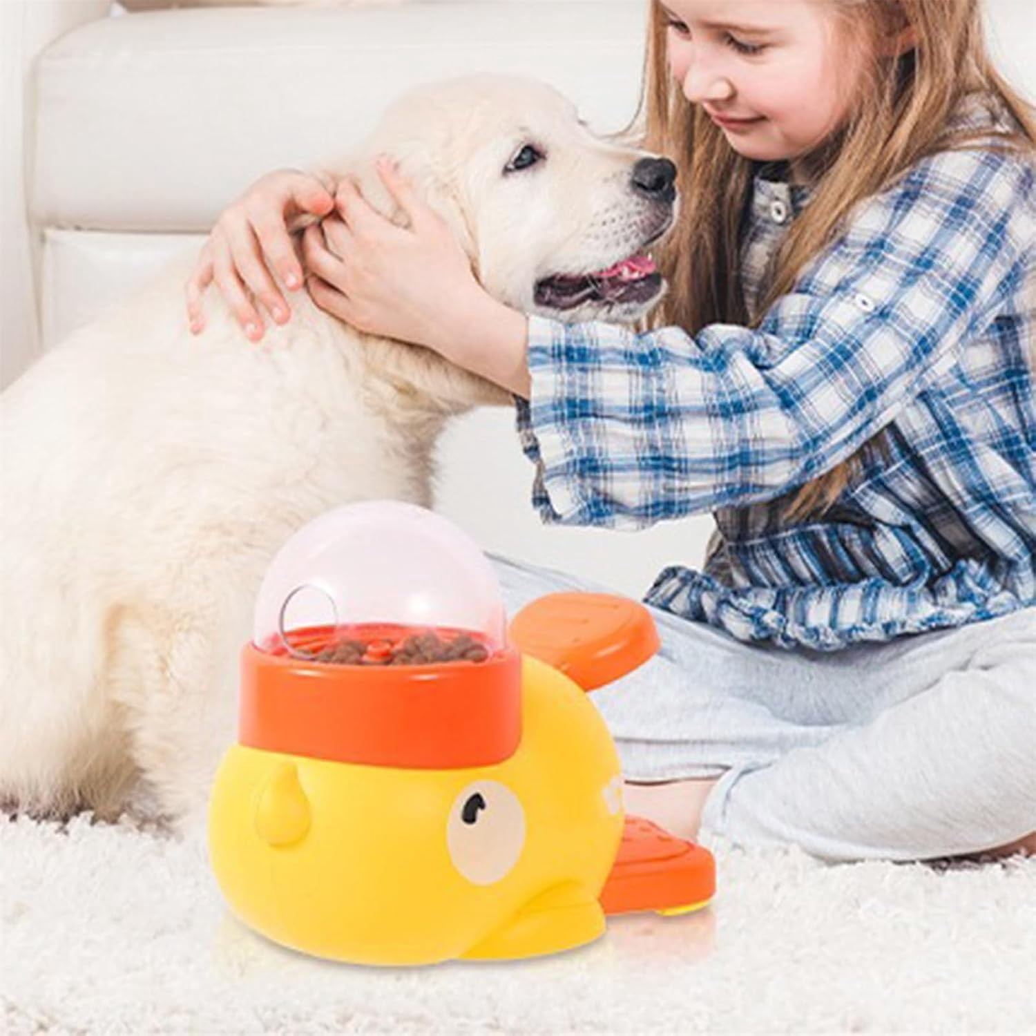 Dog Feeder Puzzle Toy Duck, Slow Feeder & Interactive Treat Dispenser for Small Medium Dogs, Mental Stimulation Food Puzzle Toy