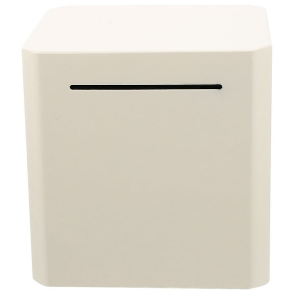 USHOBE Metal Money Bank Simple Design White 1Set 5.9x5.9x5.9in