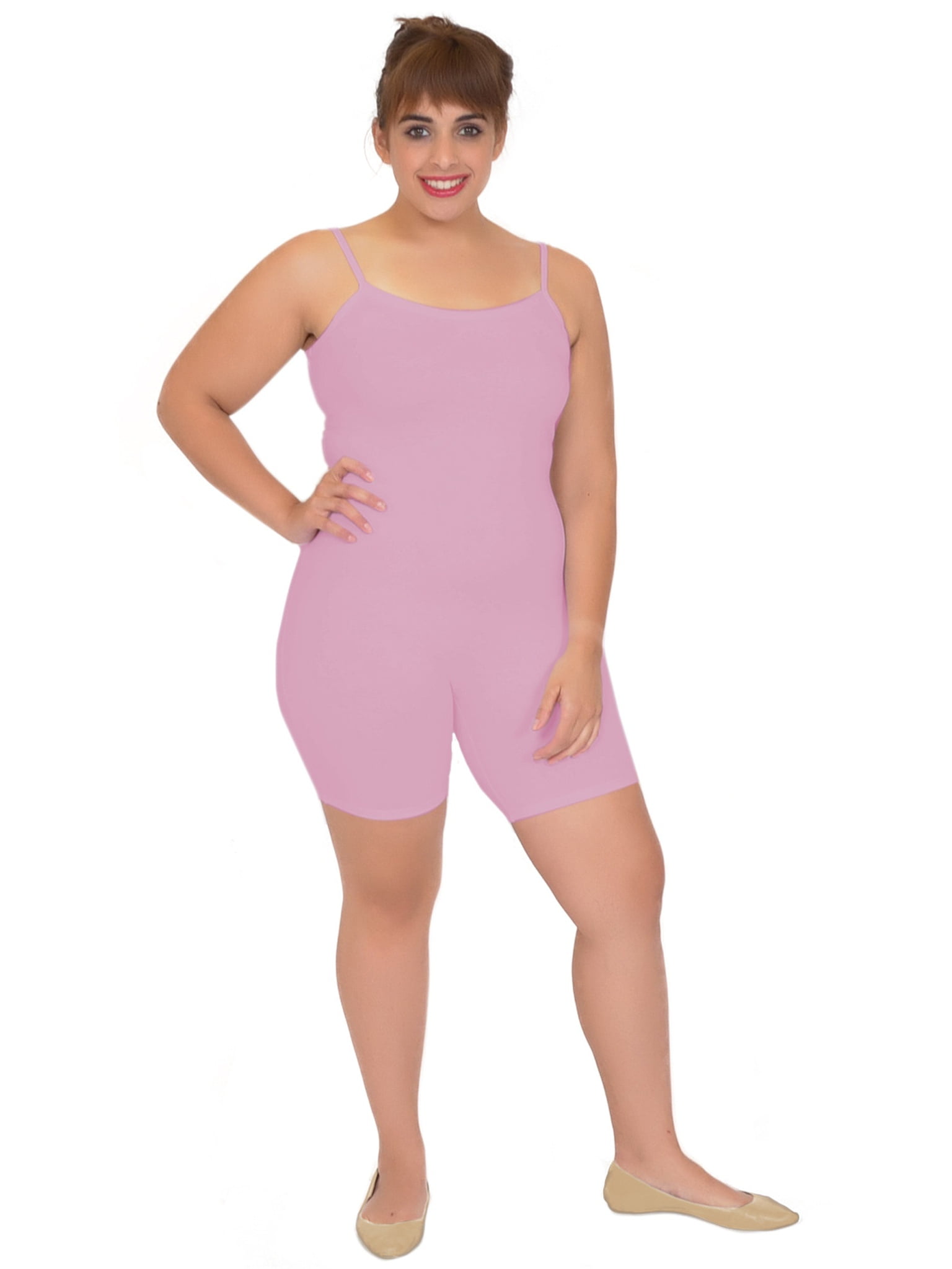 Stretch Is Comfort Plus Size Cotton Camisole Unitard Shorties XXX
