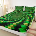 thumbnail image 3 of Homewish Chic Rectangle Abstract Full Size Sheets, Futuristic Swirl Spiral Bed Sheets, Teens Kids Boys Girls Sheet Sets, Breathable Home Decor, 4-Piece, 3 of 7