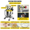 thumbnail image 2 of VEVOR Commercial Food Mixer, 20Qt Commercial Mixer with Timing Function, 750W Stainless Steel Bowl Heavy Duty with 3 Speeds Adjustable 108/199/382 RPM, Dough Hook Whisk, 2 of 9