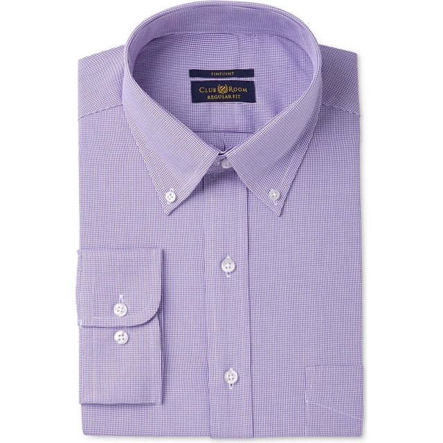 Club Room - Camisa de vestir con botones resistente a las arrugas para hombre, lavandahstoth 16.5