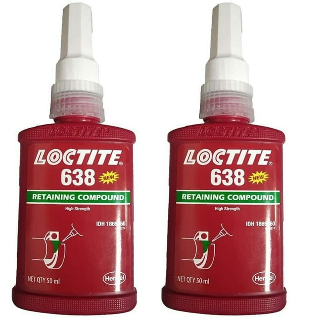 Loctite 638 Composé de Rétention à Haute Résistance à Polymérisation Rapide 50 ml Lot de 2 (Livraison FedEx)