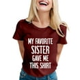 thumbnail image 1 of WEAIXIMIUNG T-Shirt à Manches Courtes pour Femmes de la Saint-Valentin, Couleur Unie, Col Rond, Lettres Anglaises Imprimées, 1 of 5