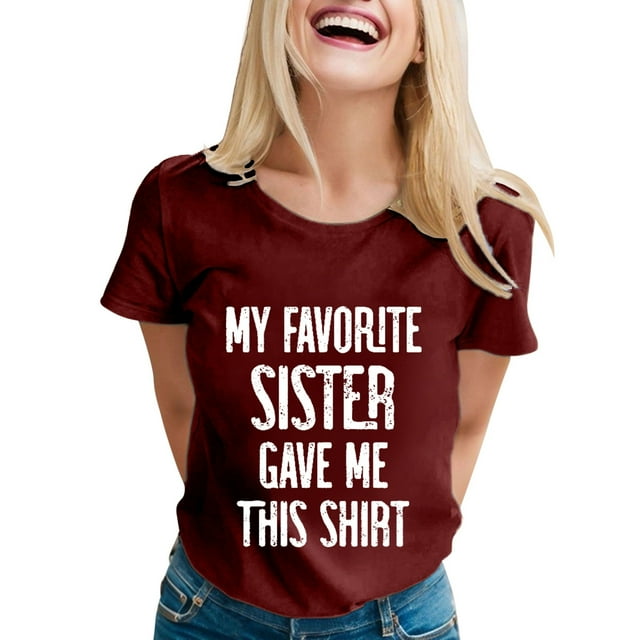 WEAIXIMIUNG T-Shirt à Manches Courtes pour Femmes de la Saint-Valentin, Couleur Unie, Col Rond, Lettres Anglaises Imprimées