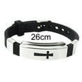 thumbnail image 4 of Yesbay Men's Women's Stainless Steel Bracelet Cross Black Rubber Bangle Lovers Jewelry-, 4 of 7
