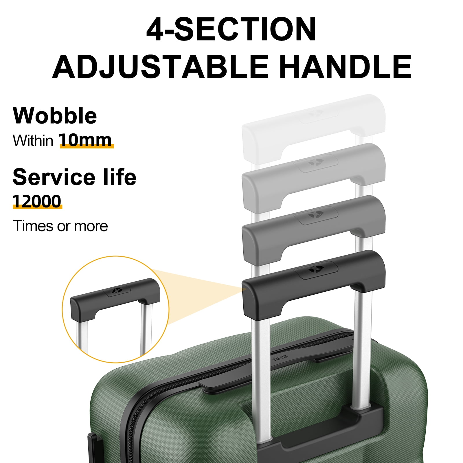 MGB 20" Carry on Luggage 22x14x9 airline approved - PC Durable Hardshell Suitcase with Dual 360° Spinner Wheels & TSA Lock | Airline-Approved, Lightweight Design for Outdoor Travel