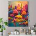 thumbnail image 4 of Yellow Bear Vibrant Forest Canvas Print Wall Art for Living Room Bedroom Hallway Cafe Hotel Decor, 4 of 8
