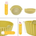 thumbnail image 3 of Freidora de aire resistente al calor Pote de silicona con mango Reutilizable Reutilizable Microondas Bandeja Verduras Cestas de carne de res Amarillo sidaley HA059581-02, 3 of 7