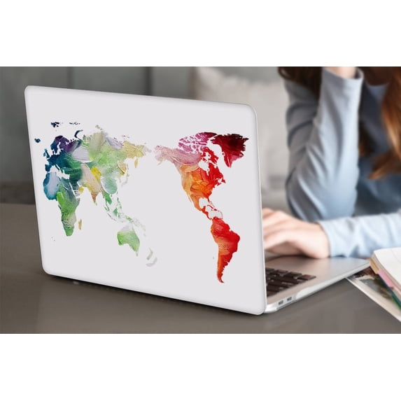 KSK KAISHEK Hard Case Shell Cover Only Compatible New MacBook Air 13 inchs with Retina Display Touch ID USB Type-C + Black Keyboard Cover Model: A1932/A2179/A2337 m1 (World Map 1_2)