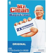 Mr. Clean Magic Eraser Original Cleaning Pads with Durafoam, White 1" x 4.60" x 2.30", 6 Count