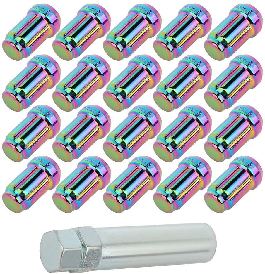 24 Pc Set Tuner Lug Nuts 12x1.5 Black Chevy Corvette S10 Impala 