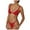 Red, variant on Cathalem Swimsuits for Women Women's Ribbed Bikini Sets Scoop Neck Cheeky Swimsuit Textured Two Piece Bathing Suit (Pink,L)