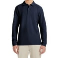 thumbnail image 4 of Wonder Nation Boys School Uniform Long Sleeve Pique Polo Shirt, 2-Pack, Sizes 4-18 & Husky, 4 of 8