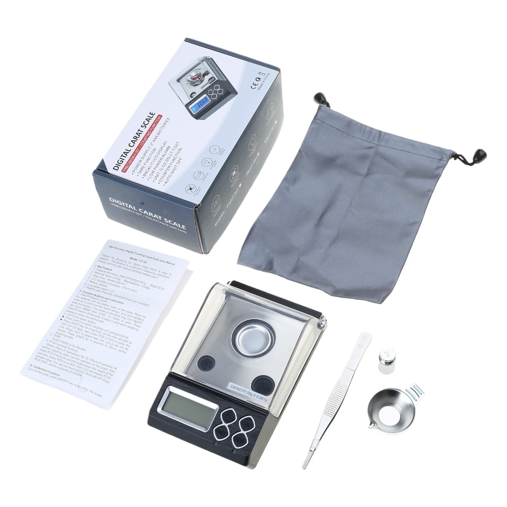 MOMOJIA Compact Milligram Scale 30g/0.001g Electronic Balance Powder Gold Carat Scale