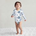 Cotton Baby Onsies, vintage anchor rope rudder blue Long Sleeve Unisex
