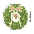 thumbnail image 2 of 23.62inch（60cm）Cedar Wreath With Yellow Bow - Natural Feel Needle Wreath, Year Round Use For Front Door Family Holiday & Elegant Seasonal Decor, 2 of 6