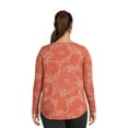 thumbnail image 3 of Terra & Sky Women's Plus Size Waffle Tee with Long Sleeves, Sizes 0X-4X, 3 of 5