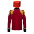 thumbnail image 2 of Aislor Kids Boys Drummer Marching Band Halloween Costume Solider Long Sleeve Tassel Coat with Hat Red 6, 2 of 7