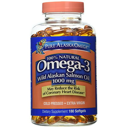 Pure Alaska Omega Wild Alaskan Salmon Oil 1000 mg - 2 Bottles, 180 Softgels...