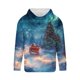 thumbnail image 3 of Sudadera con capucha para hombre, informal, con cordón, estampado navideño, deportiva, blusa de poliéster, 3 of 4
